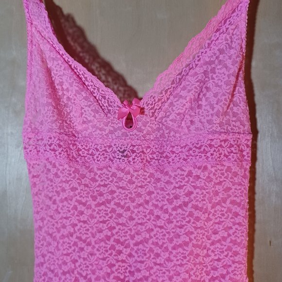 VICTORIA'S SECRET SEXY LITTLE THINGS VINTAGE Allover Pink Lace Gown Slip_Large - Picture 2 of 8
